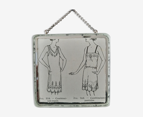 Old Art Deco 1930 illustration under mirror. Women's Fashion,  "Combination". Cabinet of curiosity.. | Selency