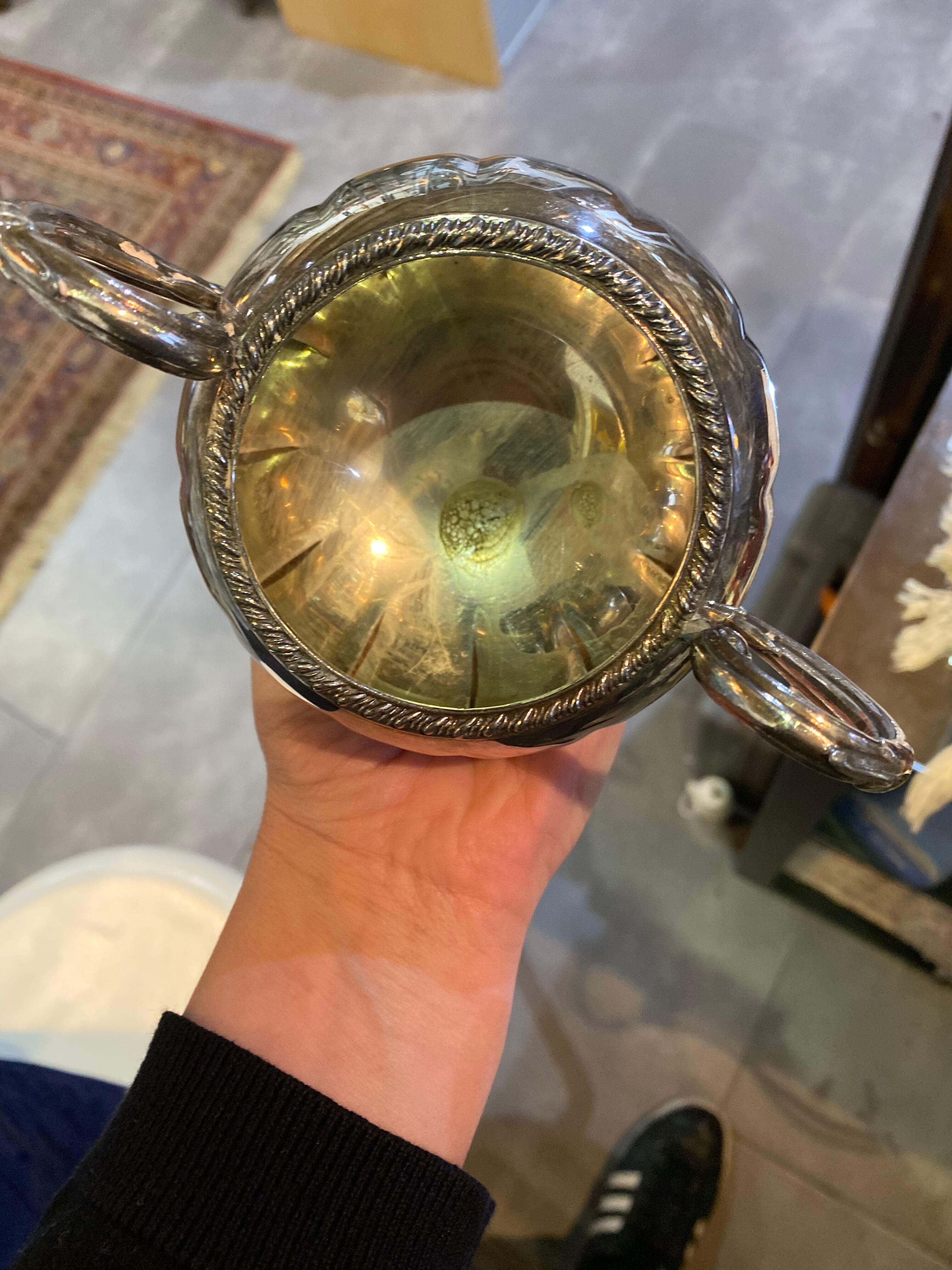 Silver metal tea and coffee set