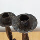Pair of wrought iron candle holders, 60s