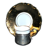 Precious cup in German porcelain and solid silver 835S BP Württemberg