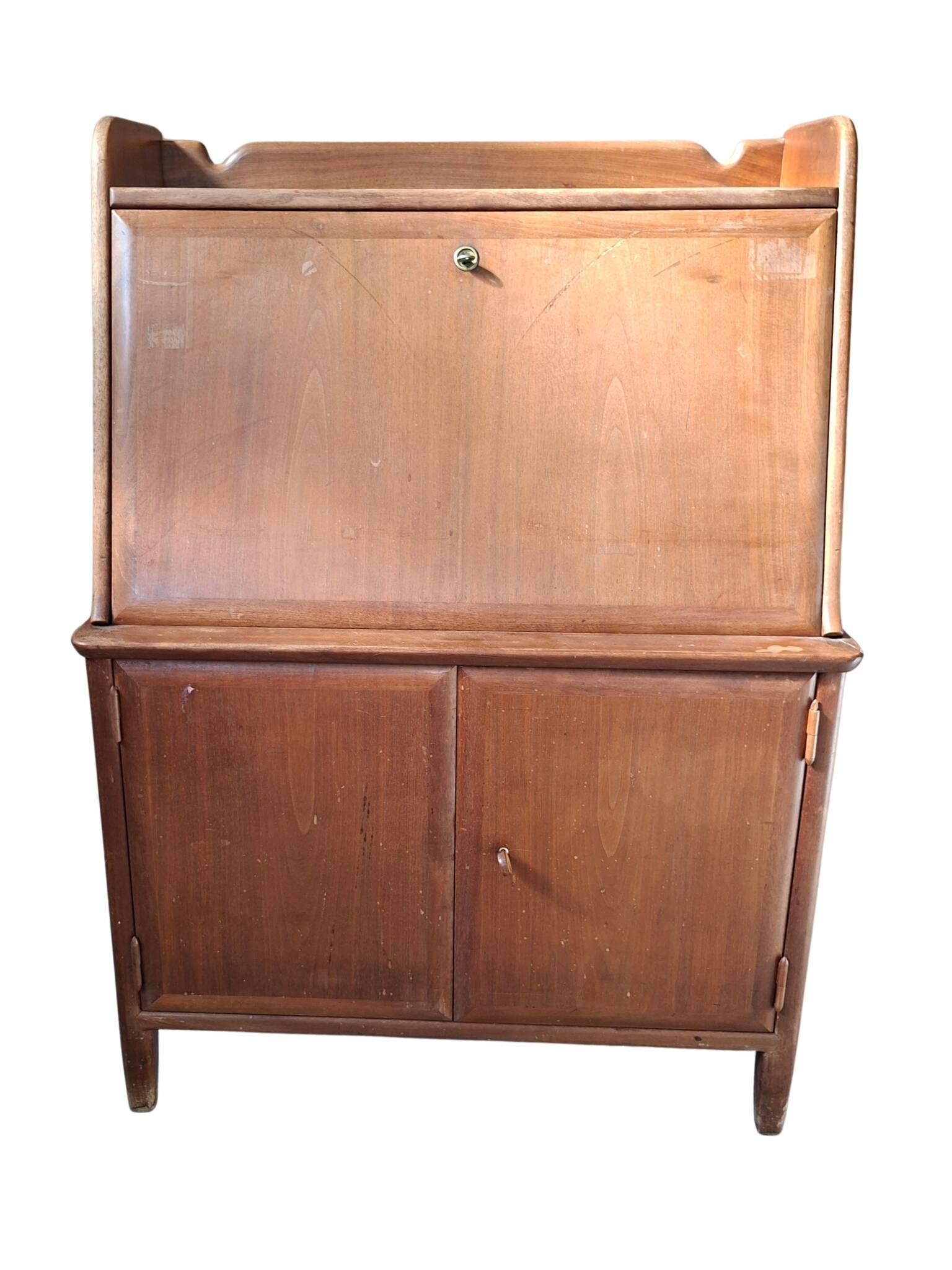Secretaire Scrittoio a ribalta Vintage Originale Anni '60 Design Mid-Centur