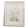 Watercolor, bouquet of flowers, Raymonde Carrier