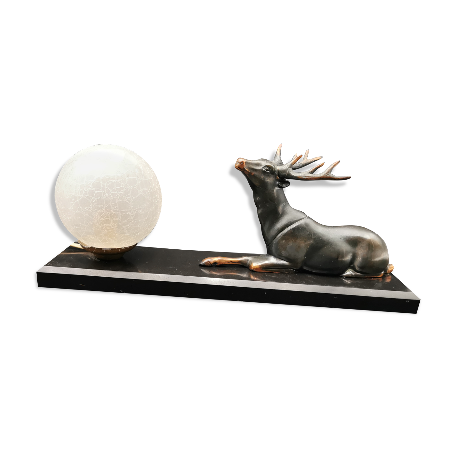 Lamp marble support deer Regulates