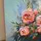 Oil on canvas painting of a bouquet of roses signed Paumier.