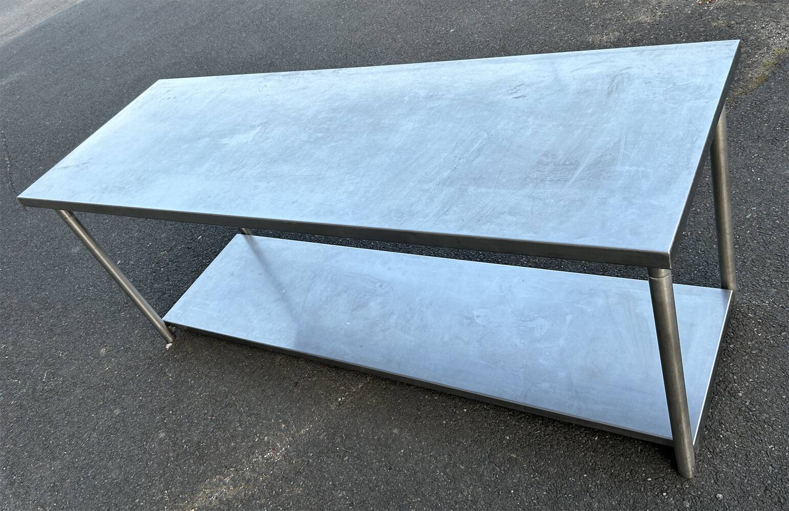 Professional double-top stainless steel table