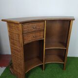 Bar and stools in rattan