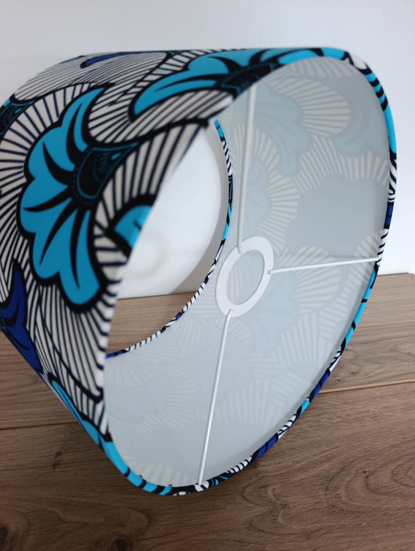 Lampshade / Suspension wax flowers blue wedding