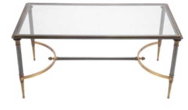 Rectangular brass coffee table