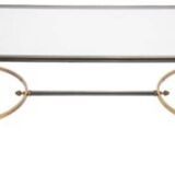 Rectangular brass coffee table