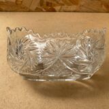 Ancienne Coupe Centre de Table Cristal Taillé Années 50 Vintage