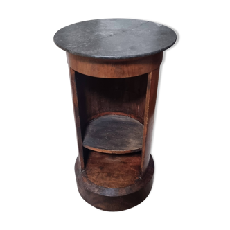Antique French Mahogany Somno – 19th Century – Grey Marble Top