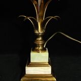 Pineapple style table lamp with onyx and brass base