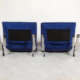 Chaises Saporiti Onda - daim bleu