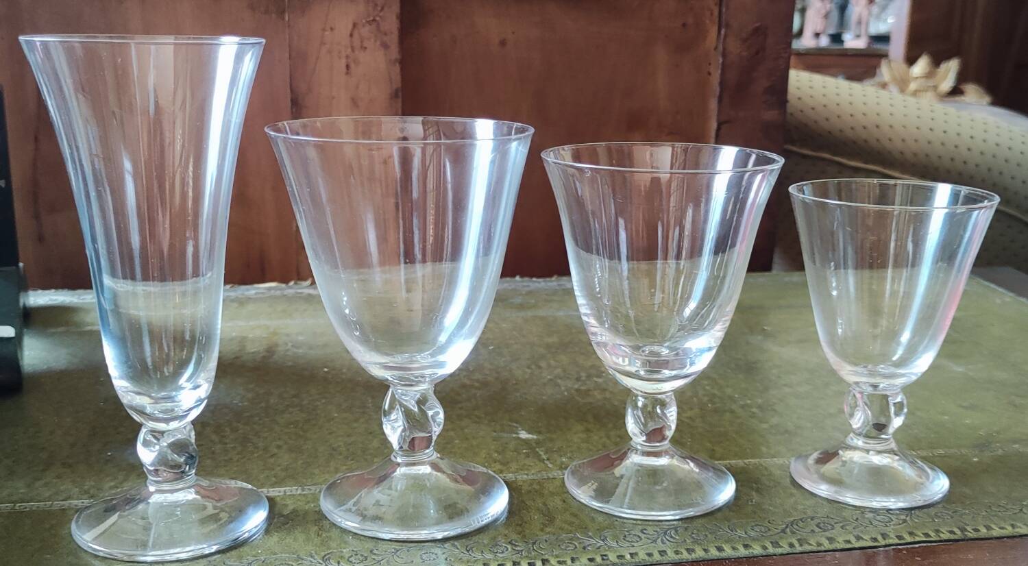 Set of 40 Daum France crystal glasses, Orval model