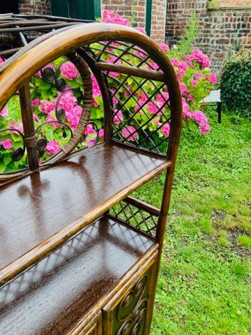 Vintage rattan bookcase