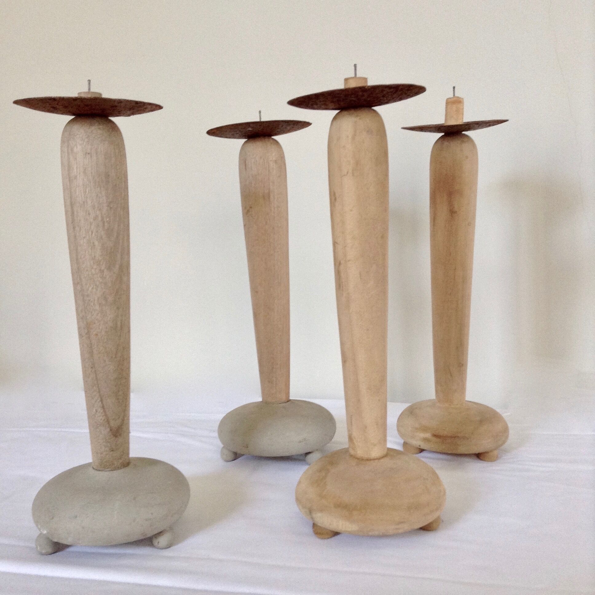 Raw wood candlestick