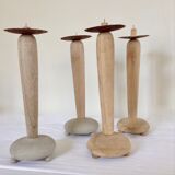 Raw wood candlestick