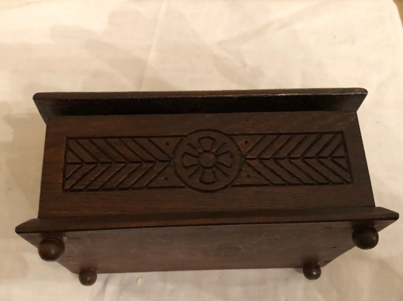 Dark wood open box