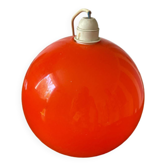 Orange ball pendant light 1970