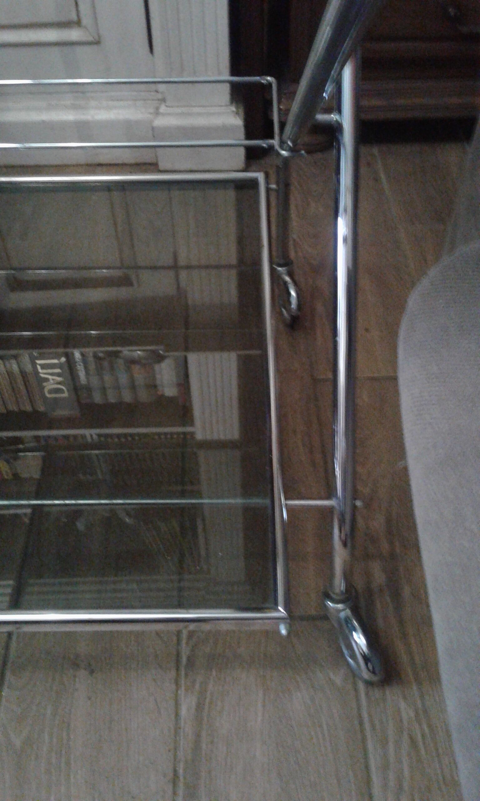 Chrome and smoked glass serving in the year 70