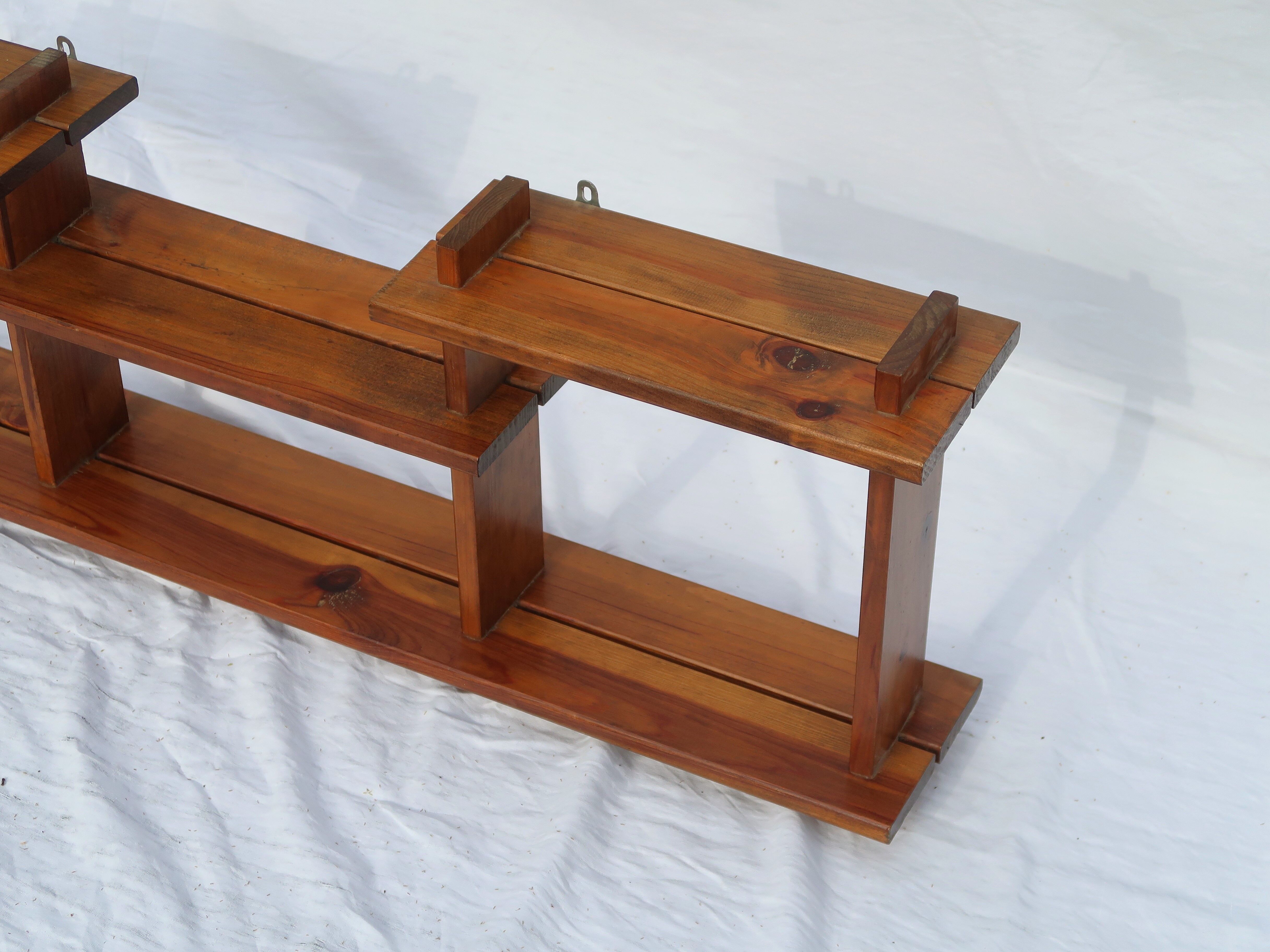 Vintage solid pine wall shelf