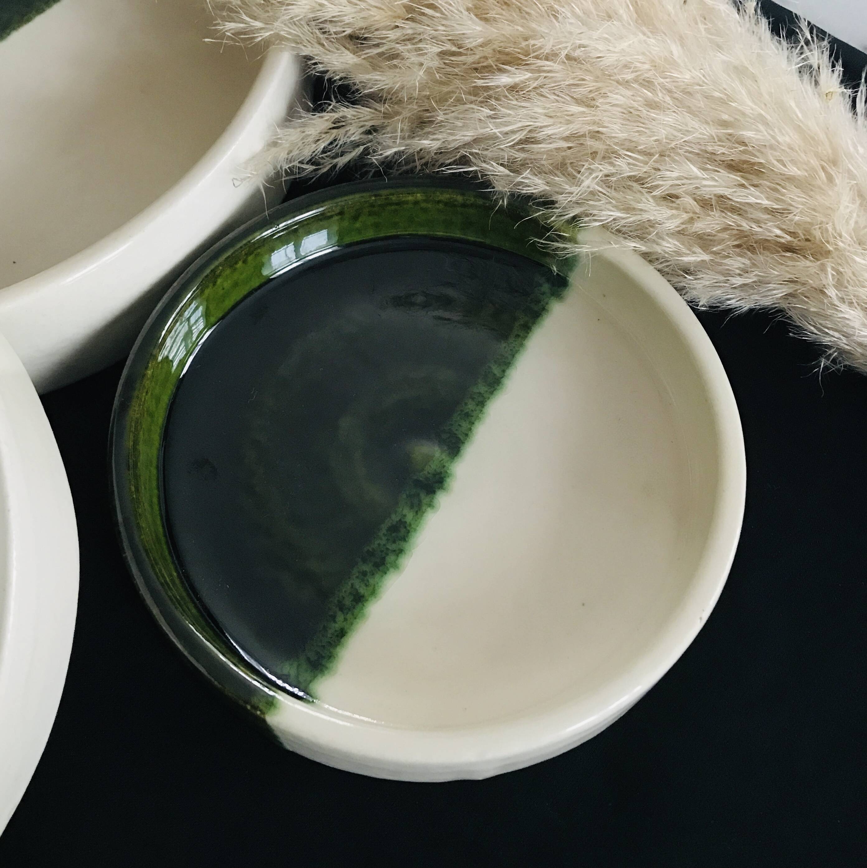 Small two-tone ceramic dish