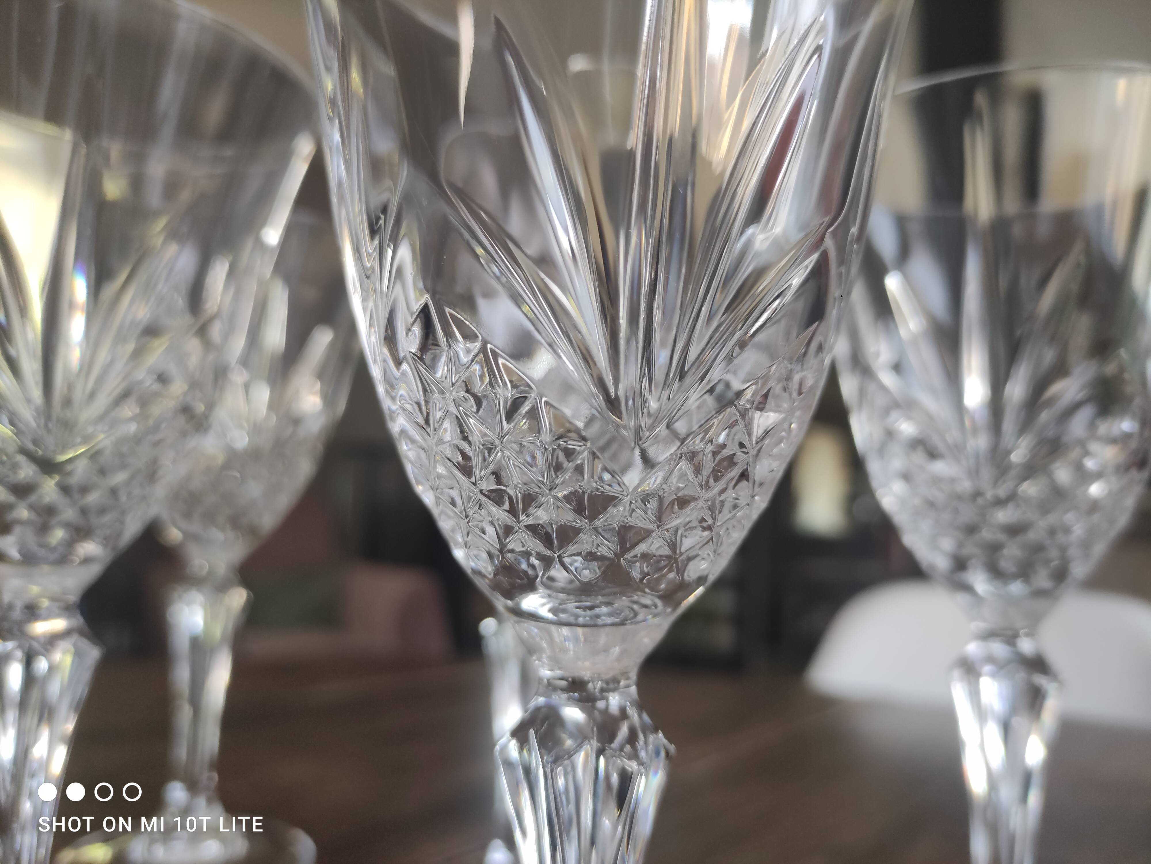 Set of 5 glasses of red wine or chiseled crystal water