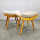 Mid Century Solid Maple Footstools with Curved Frames, 1960s