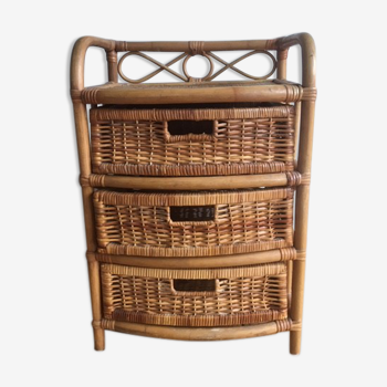 Bedside rattan storage