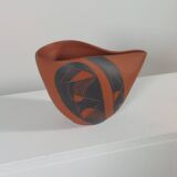 Vintage sgraffito decor ceramic vase Rudi Stahl Germany 1950s