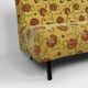 Banquette à tissu floral jaune et rouge, France, circa 1960