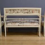 Louis XVI style lounge with benches and armchairs – 2nd part of the 20th century