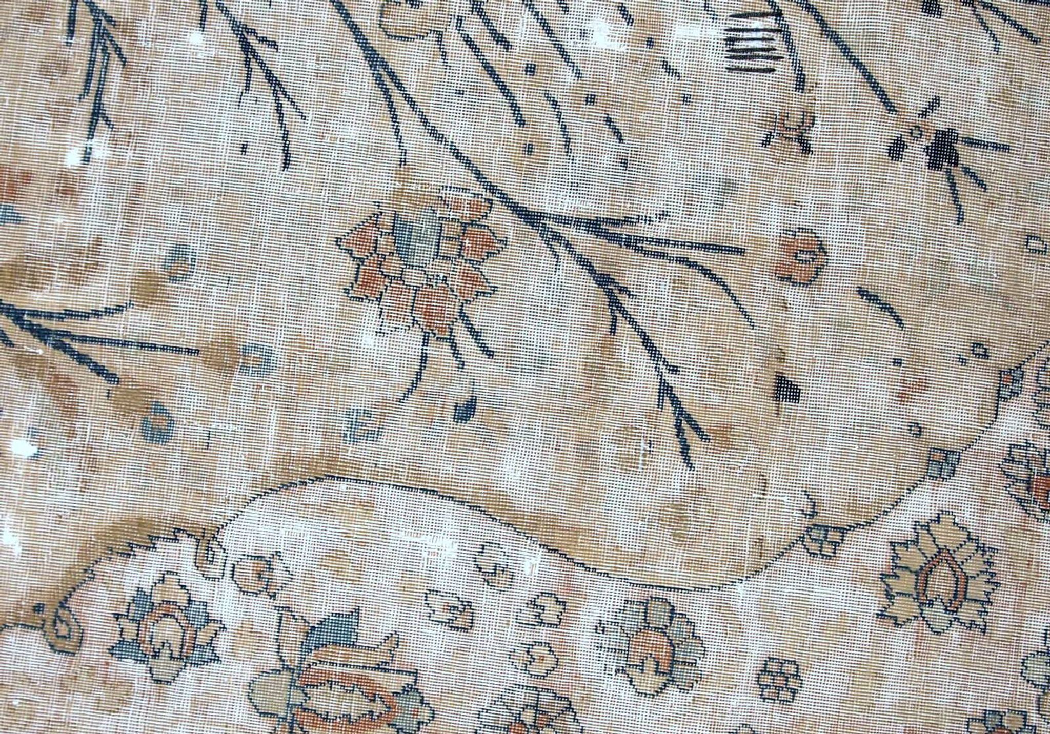 Handmade antique prayer Indo-Moktasham rug 4' x 6.2' (122cm x 189cm) 1880s