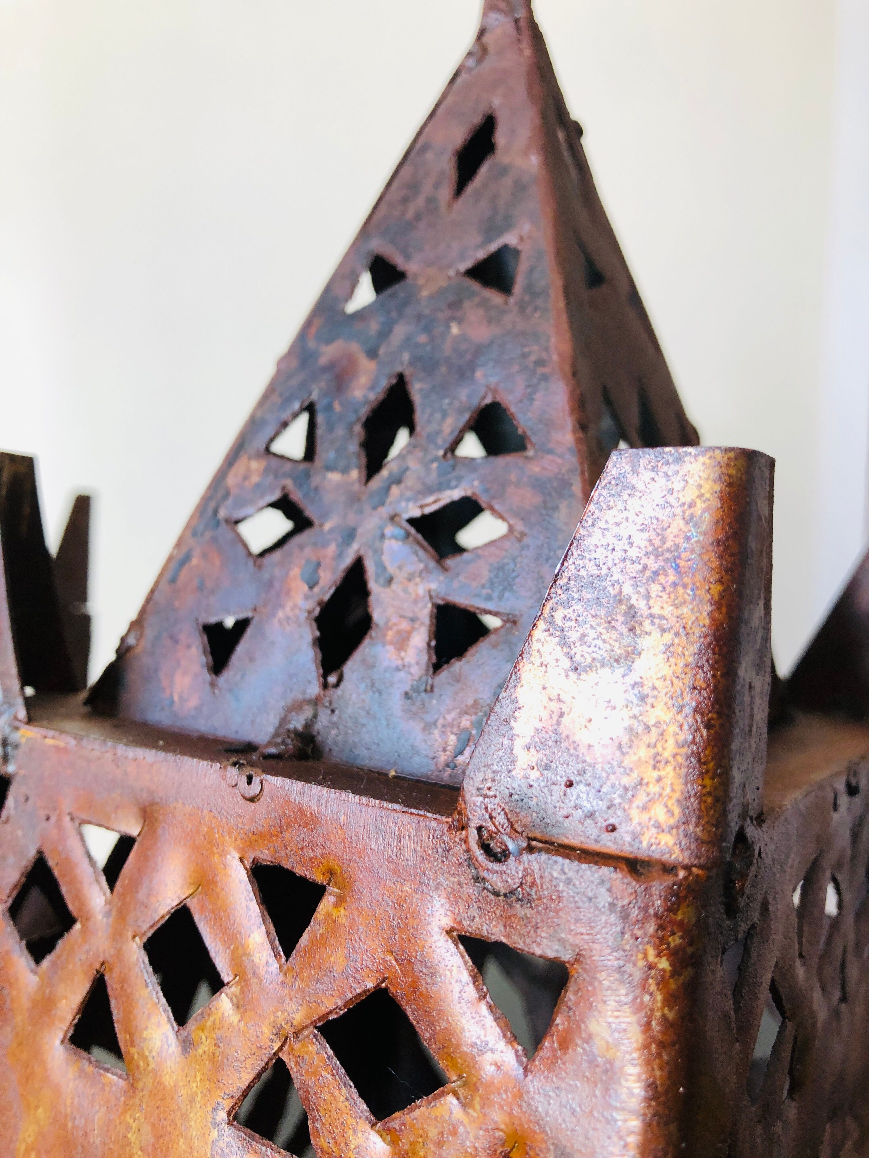 Pair of wrought iron lanterns