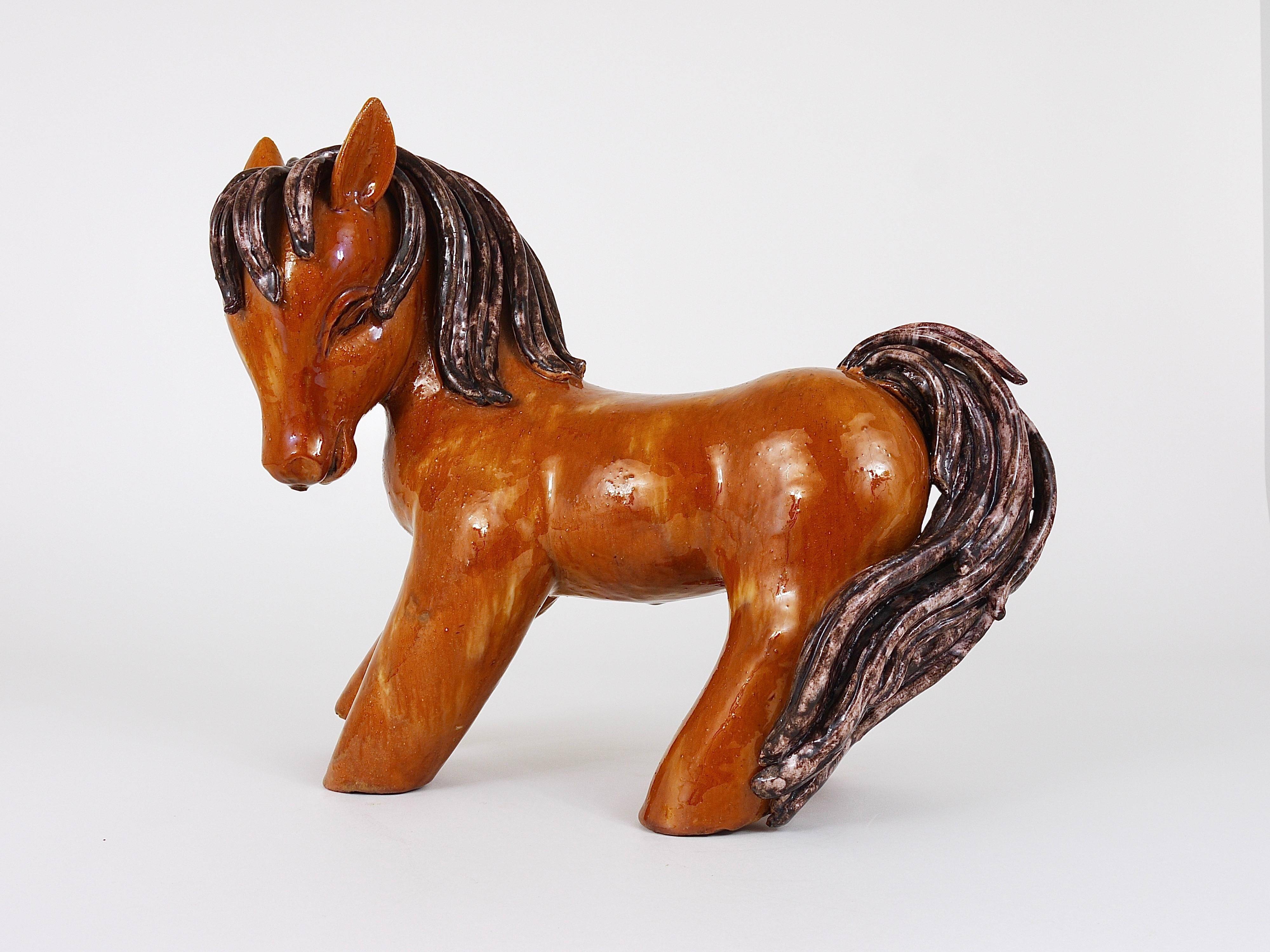 Walter Bosse Large Ceramic Horse Sculpture, Austria, 1950s