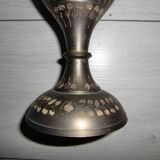 Hand-decorated bronze vase