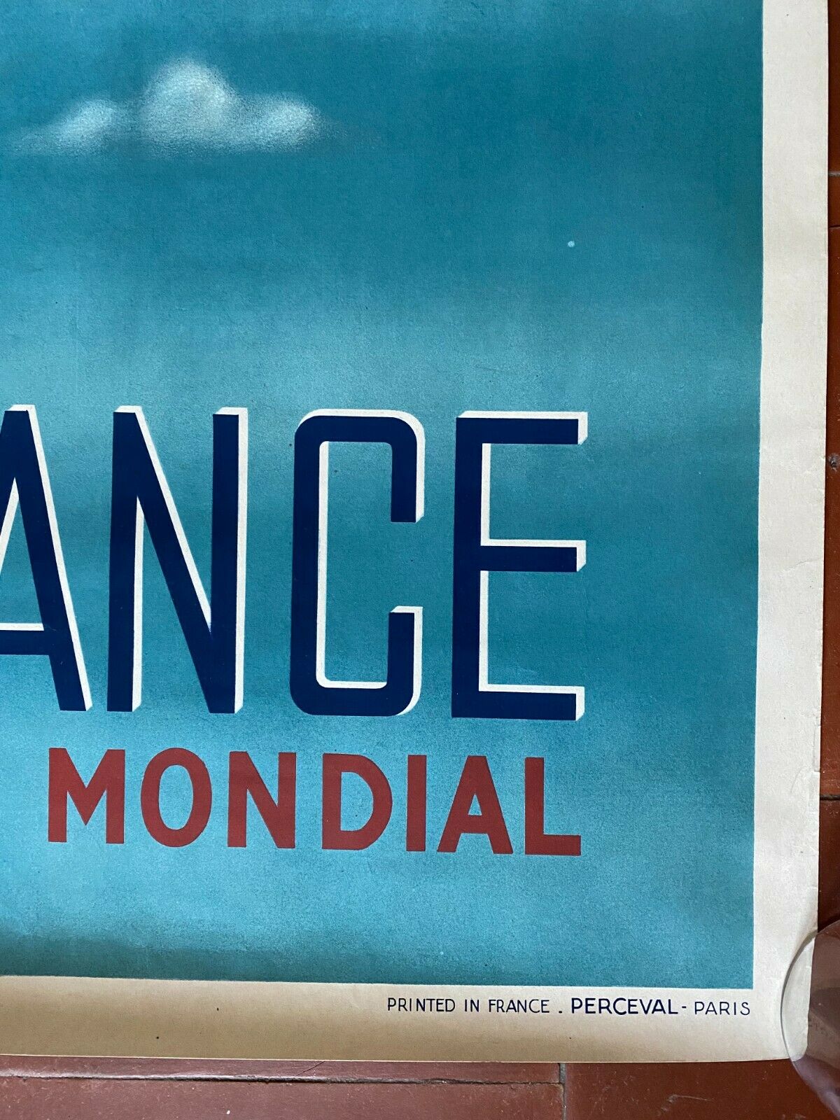 Original Poster Tourism "Air France World Air Network" 62x100cm 1948