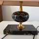 Lampe marbre noir Portoro 1970’s Philippe Barbier
