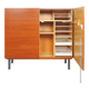 Vintage teak desk in cabinet, 1960s
