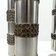 Set of three brutalist metal vases by BMF – Germany, 1970s
