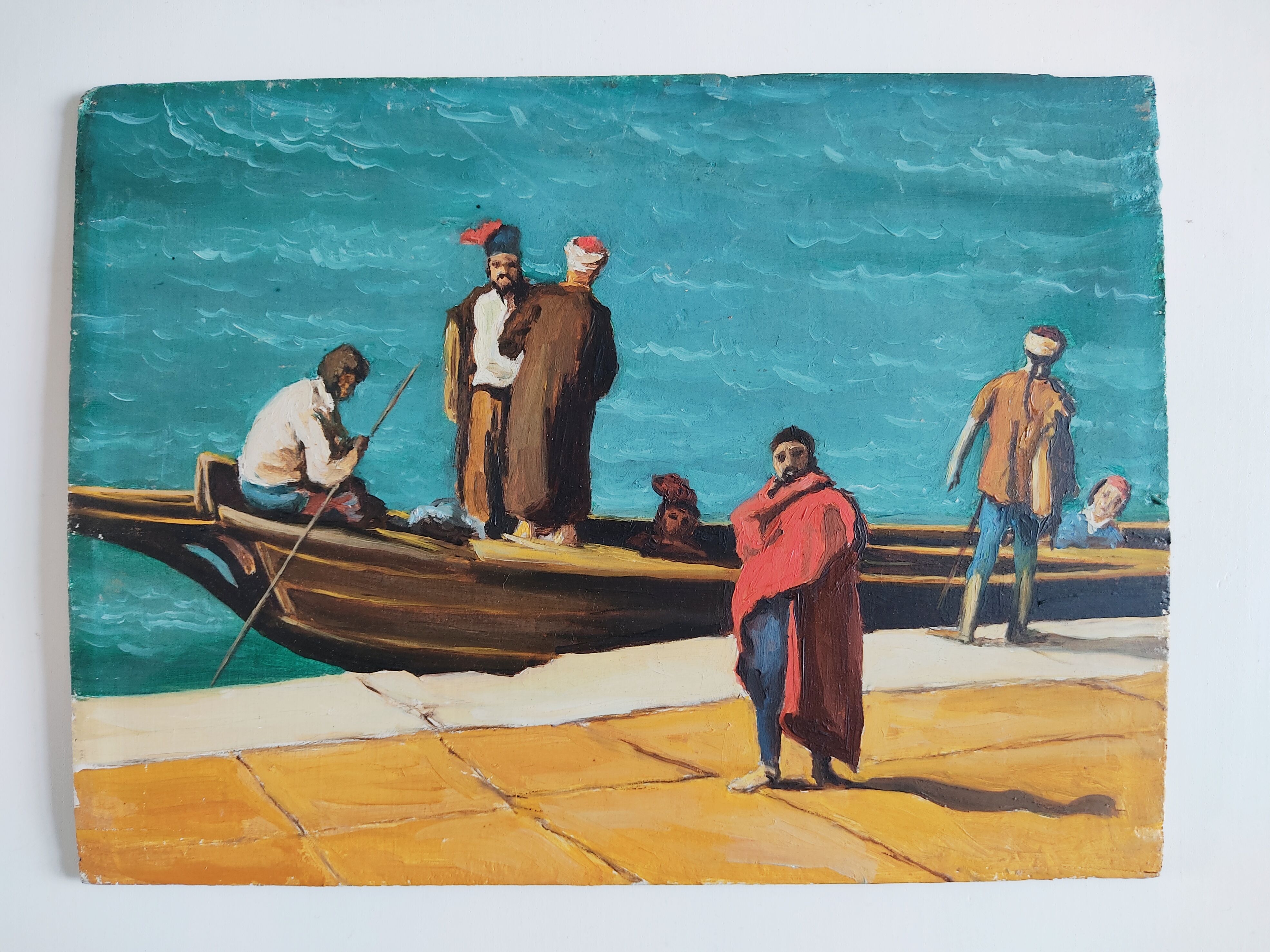 Orientalizing oil painting on panel 29.5 x 22 cm