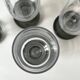 Set of 4 black crystal wine/champagne glasses, French, circa 1970.