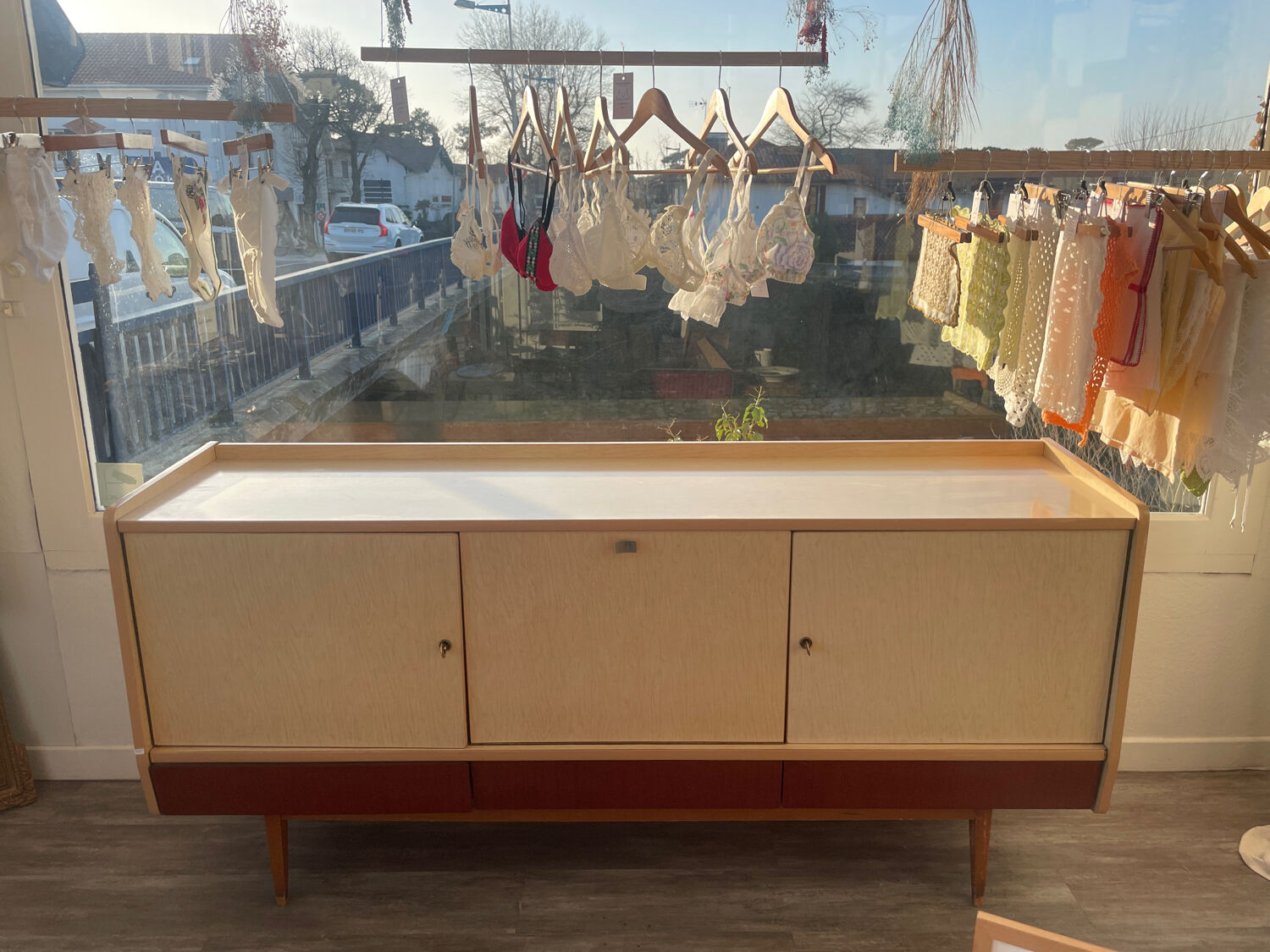 Vintage sideboard 60s beige