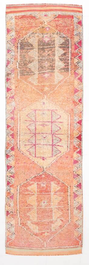 Tapis de couloir vintage aux couleurs douces, 91 x 295 cm
