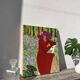 Portrait de femme huile sur toile fleurs