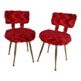 Paire de chaises moumoute