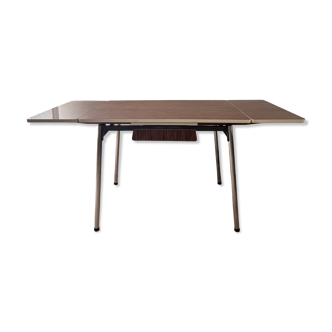 Table extensible formica marron