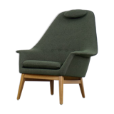 Vintage Scandinavian Mid-Century Modern Bottle Green Armchair, 1950s