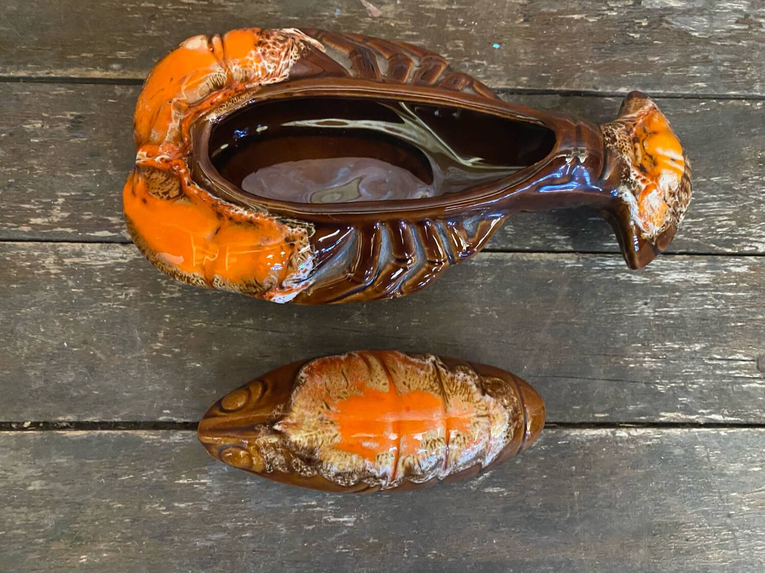 Vintage Polychrome Ceramic Lobster from VALLAURIS, France #D856