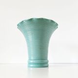 Vintage ceramic ribbed corolla vase